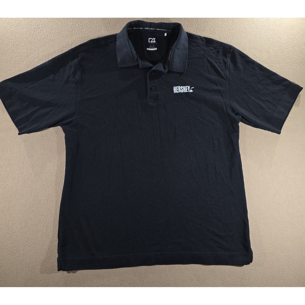 Men's Hershey Logo Black Polo Shirt Size XL